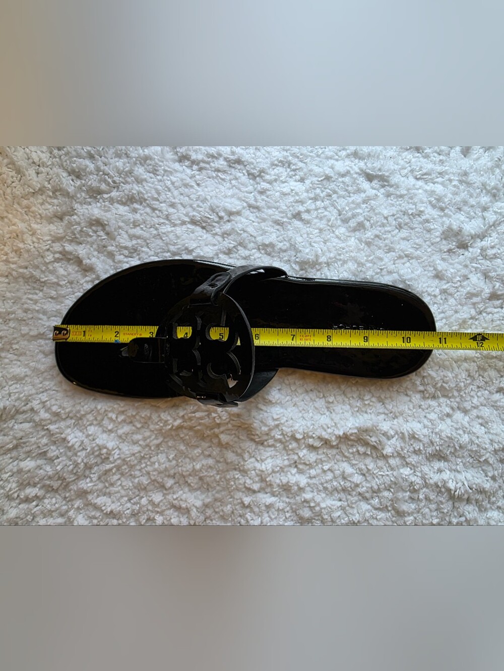 Tory Burch Miller Black Patent Leather Sandal Size 10.5 - Picture 12 of 13
